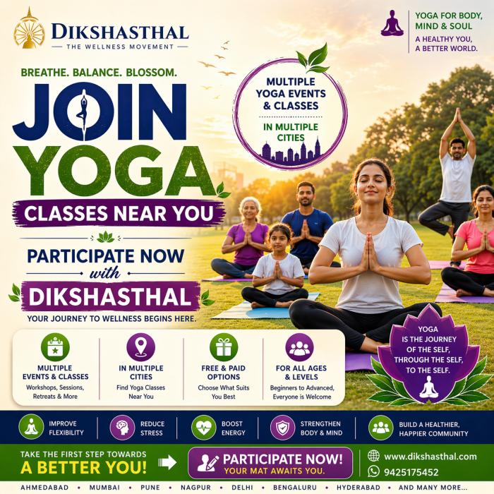 Join Yoga Classes Near You | Free & Paid Yoga Events in Your City – Dikshasthal