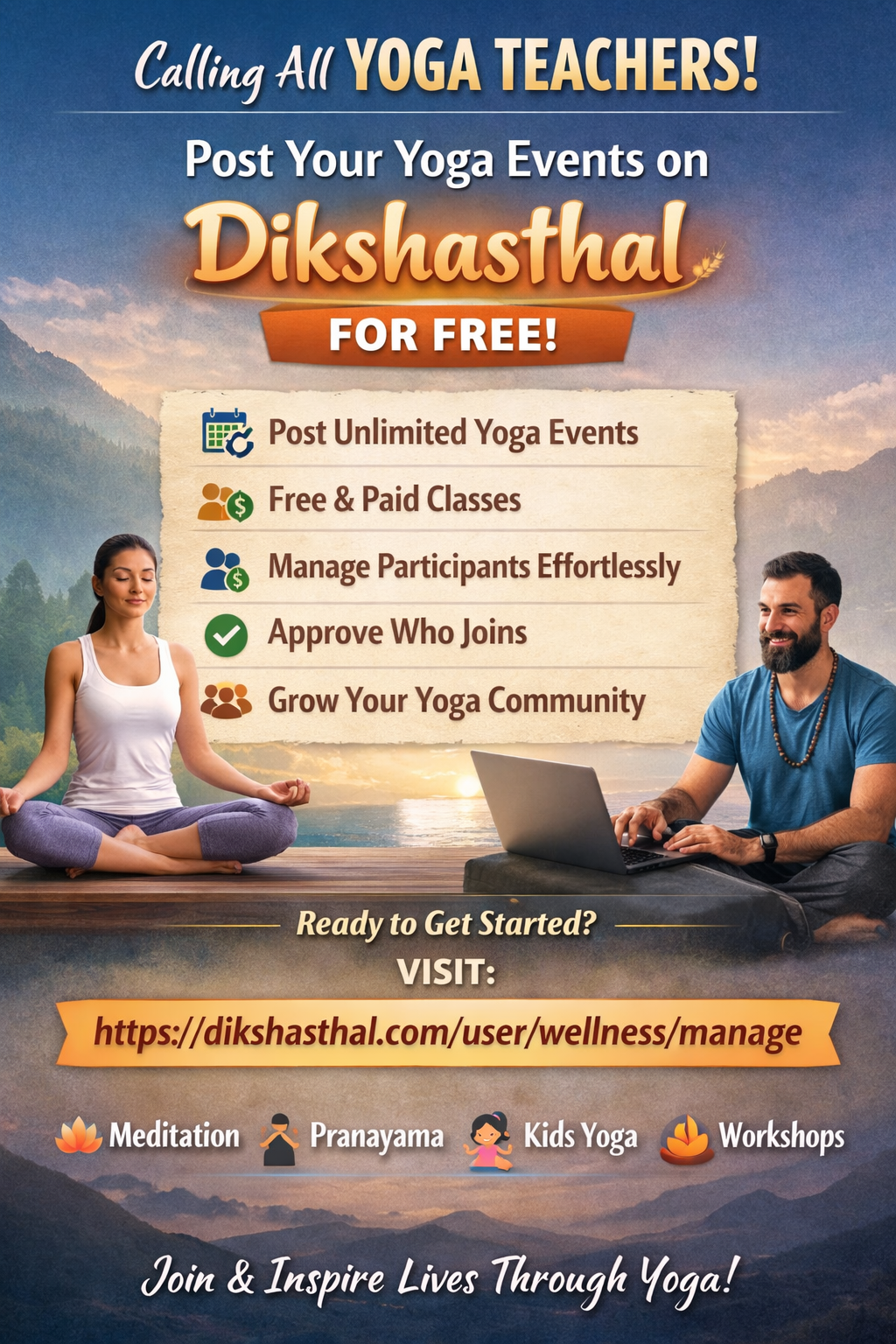 Why Every Yoga Teacher Should Use Dikshasthal to Grow Yoga Classes & Wellness Events