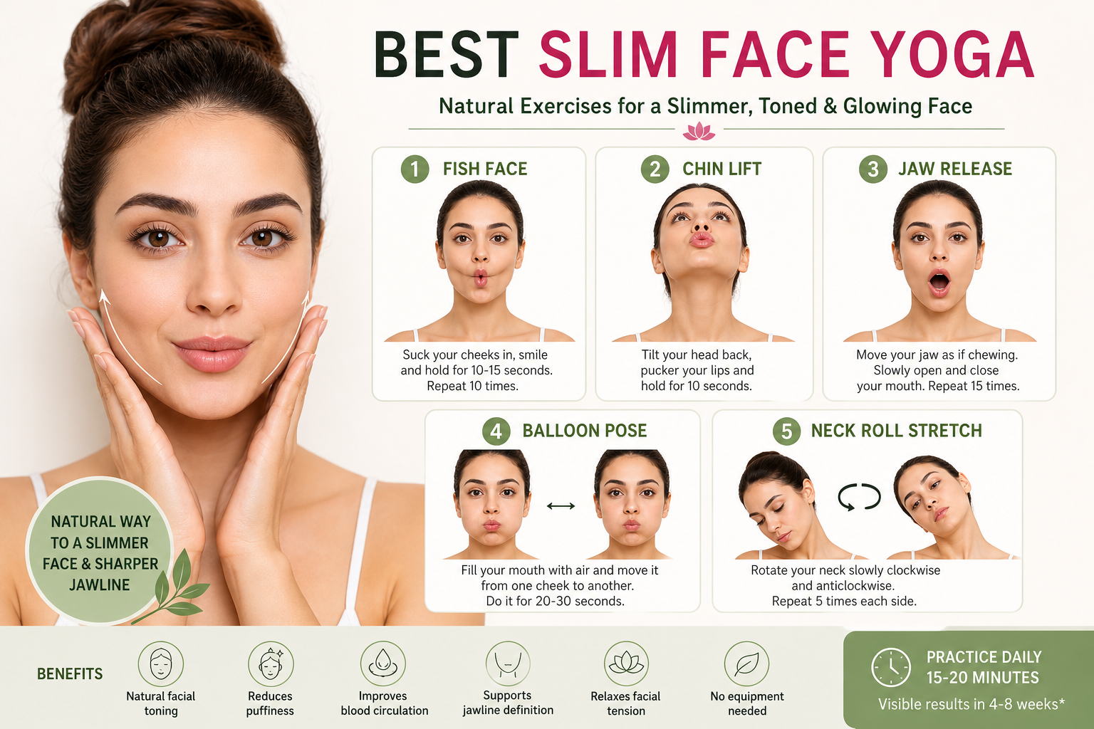 How to Get a Slim Face Naturally with Face Yoga
